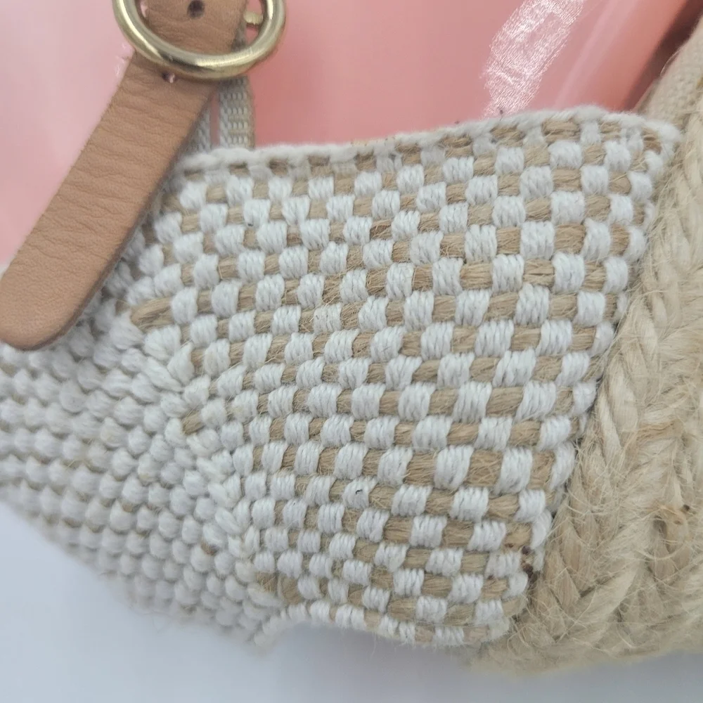 Kanna Laura espadrille wedge sandals suede and hemp size 9 new